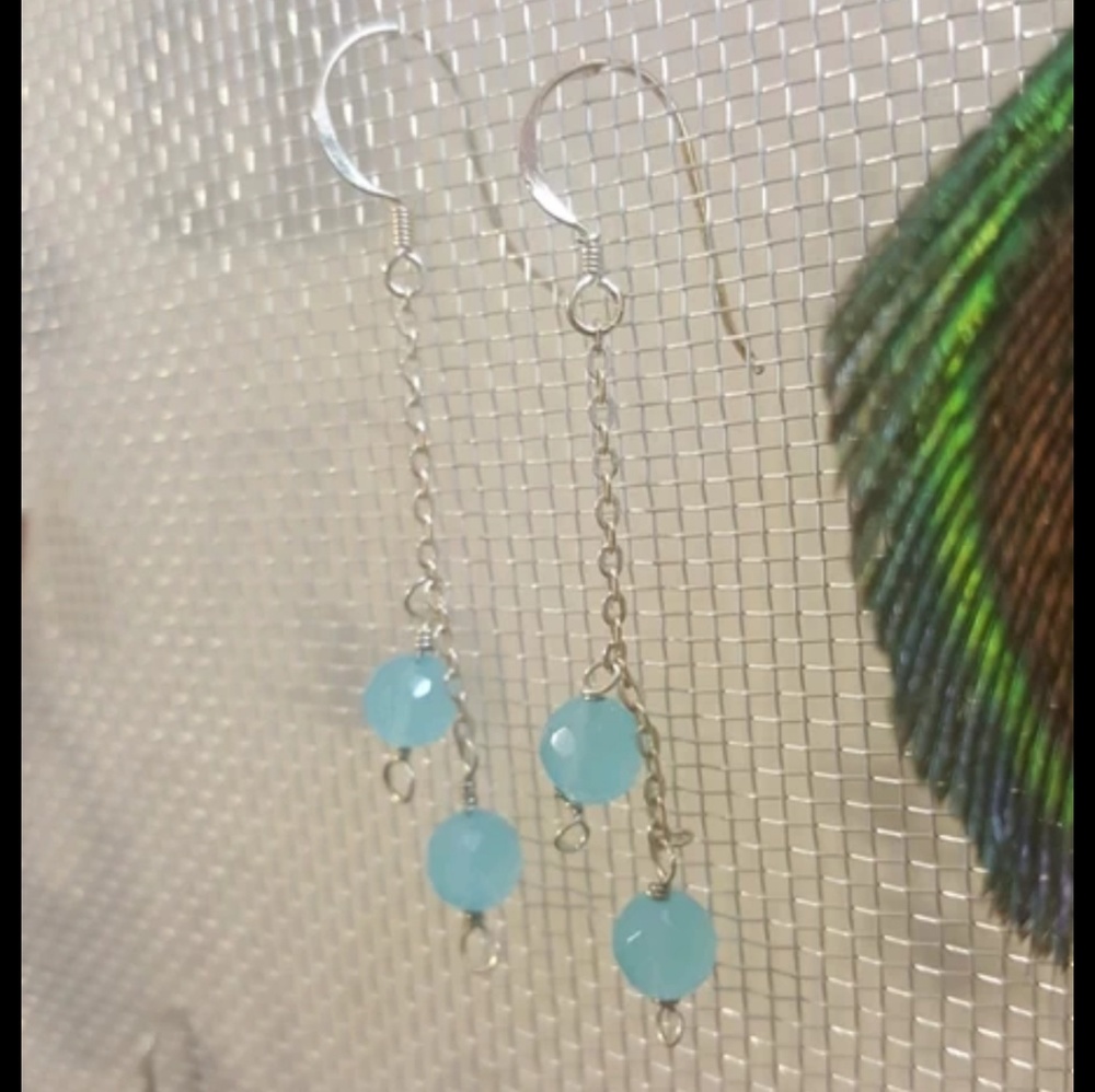 Aquamarine Sterling Silver Minimalist Earrings